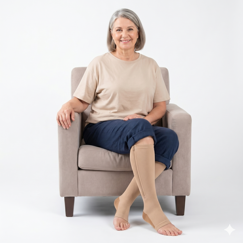 MedCare™ 20–30 mmHg Compression Socks with Zipper – Easy to Put On